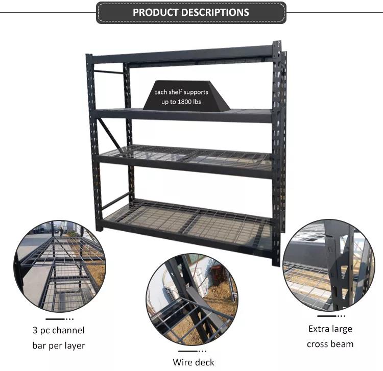 3 Layers Boltless Steel Racking Industrial Shelf Adjustable Stacking Assemble Shelving for Garage Warehouse