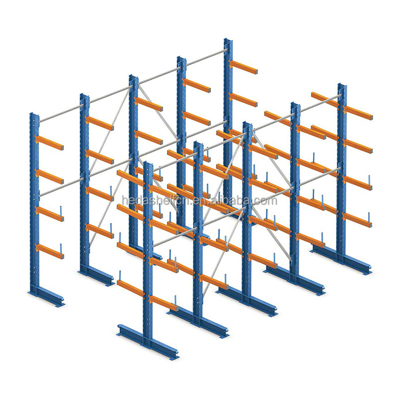 Industrial Rack Shelving Single Sided Heavy Duty Cantilever Racking System Cantilever Racks For Sale