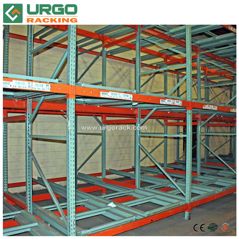 Warehouse Storage Steel Push Back Racks 3-Layer Powder Coated For Outdoors