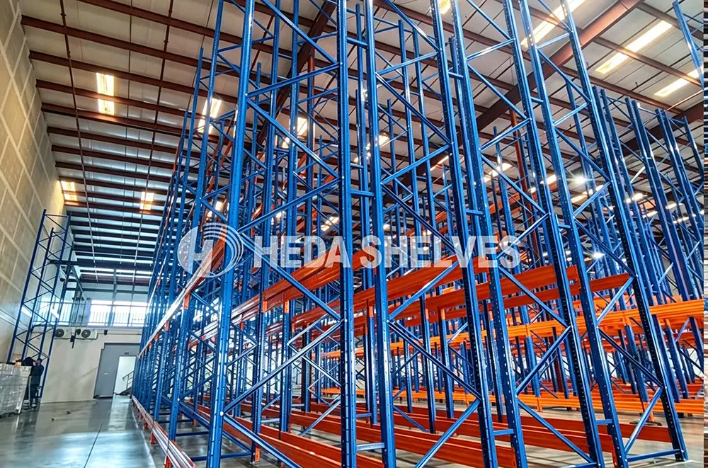 Mezzanine floor beam alignment on site