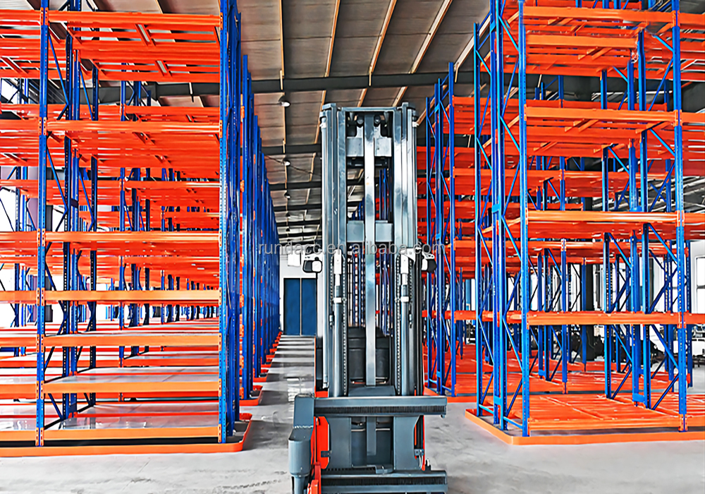 High-Bay Heavy-Duty Beam-Type Cold-Rolled Steel Adjustable Mobile Thickened Narrow Aisle Warehouse Shelving for Inventory