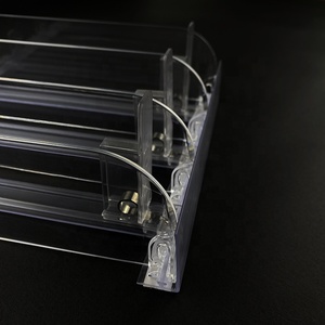 Retail Store Spring Loaded Auto Feed Transparent Plastic Divider Pusher System for Supermarket Shelves with Easy Install