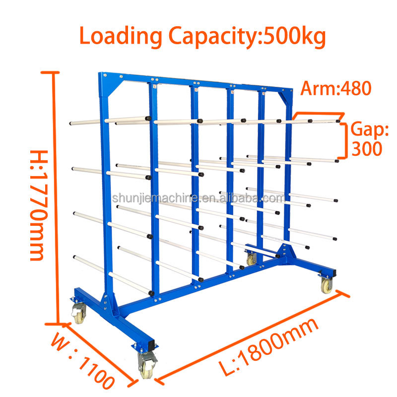 Customized 5 Tiers Cantilever Racking For Warehouse With Wheels Long Arms Metal Double Side Cantilever Rack Cart