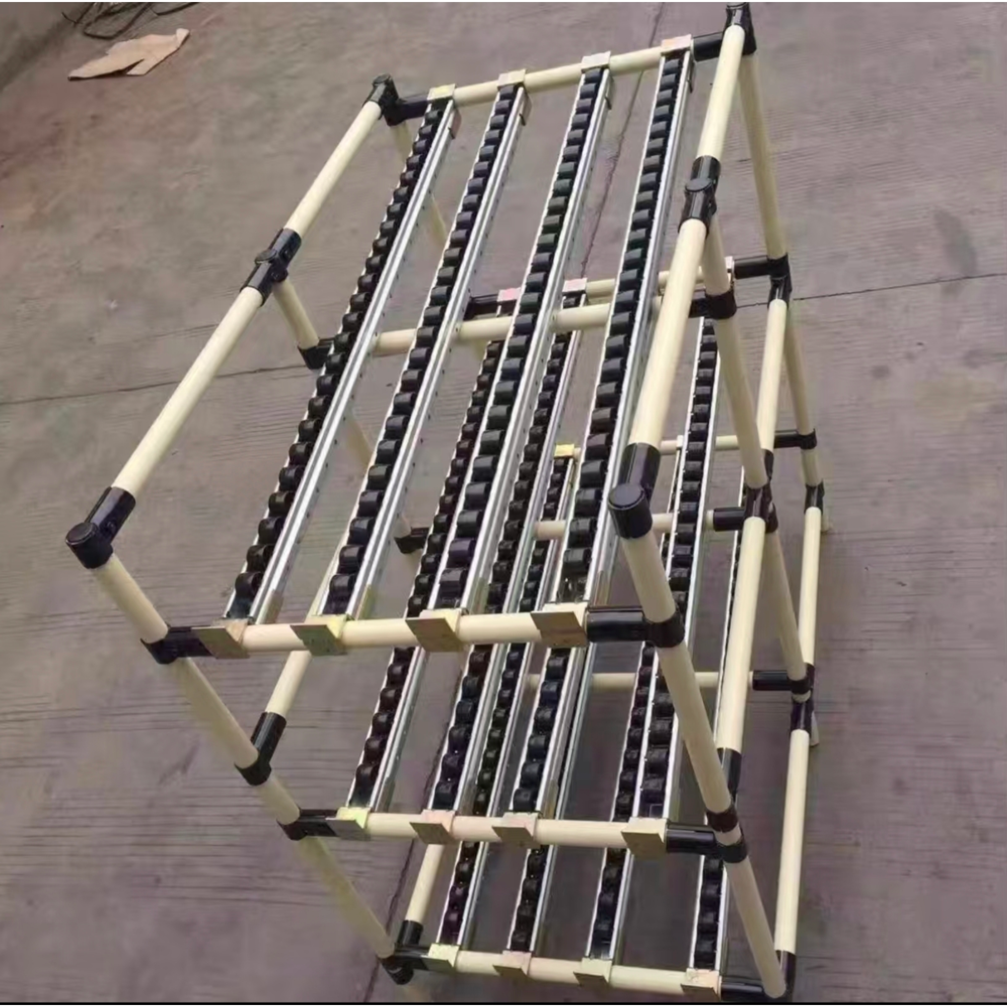 AOCHEN Industrial Steel Flow Rack Shelving System | Collapsible Adjustable Gravity Roller Shelves for Warehouse Storage
