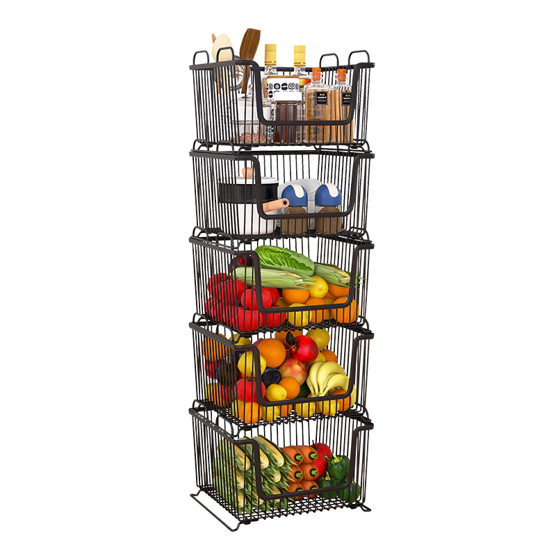 Single-layer Floor-standing Narrow-slot Modern Minimalist Iron Wire Shelving Unit Casters Mobile Storage Rack Multi-functional