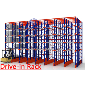 High Density Heavy Duty Drive In Rack System Pallet Type Drive-In Warehouse Shelf Rack Storage System Drive In Pallet Racking