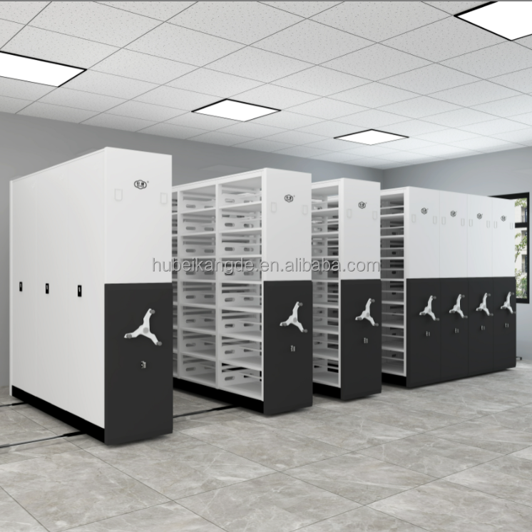 Manual-Operated Mobile Racking System Financial Document Storage Electric Intelligent Compact Filing Cabinets Shelving Steel