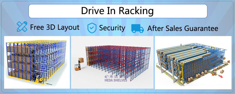 Cold Room Storage Drive in Heavy Duty Rack Metal Storage Shelves Steel Pallet Shelving Racking System