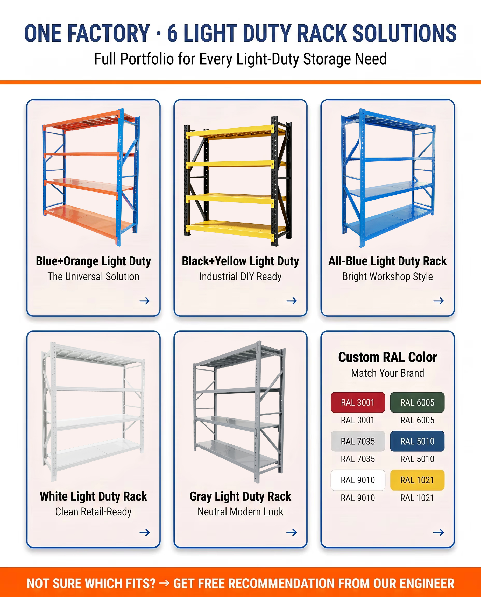 Steel Shelving Factory Boltless Light Duty Adjustable Storage Rack Warehouse Industrial OEM
