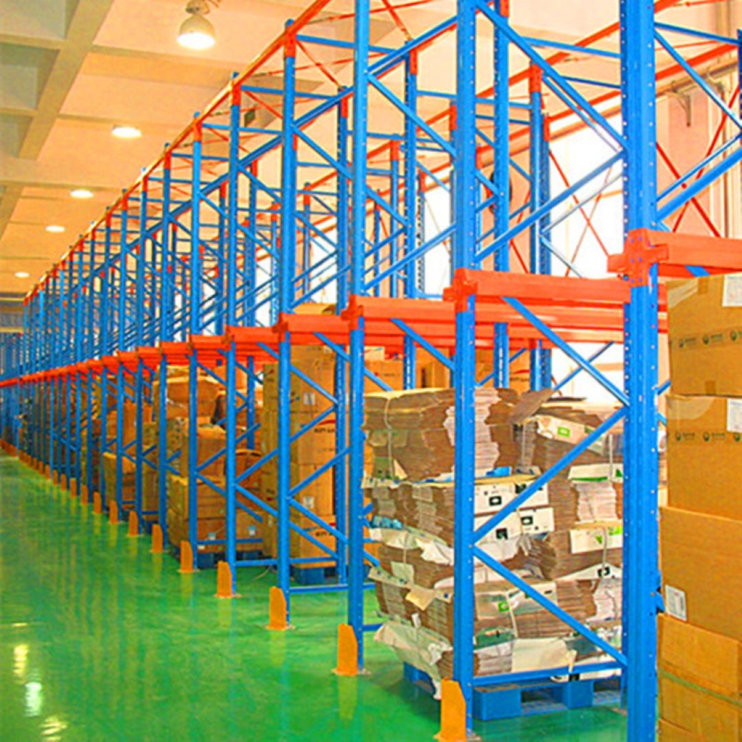 Kaku Heavy Duty Steel Drive Through Pallet Rack System with 500-1500kg/pallet Capacity for Warehouses