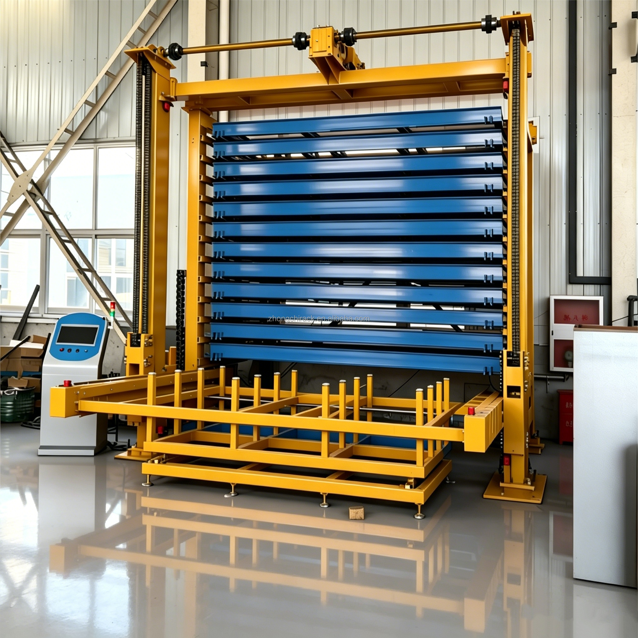 Intelligent Automated Warehouse System Steel Sheet Metal Storage Rack 8-Layer Heavy Duty Corrosion Protection High Load Capacity