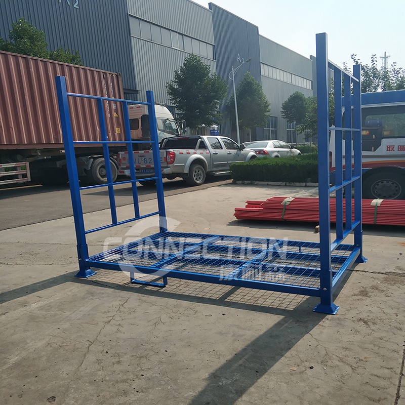 High Loading Capacity Steel Wire Mesh Pallet Foldable Stacking Rack Storage Tire Rack