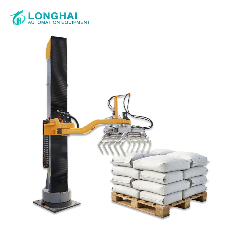 25kg 50kg Bag Column Arm Palletizing Machine Full Automatic Robotic Rotary Bag Palletizer Single Column Bags Palletizer Machine