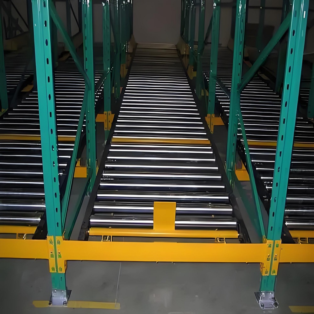 Custom Foldable Industrial Warehouse Pallet Flow Steel Roller Racks with Corrosion Protection Gravity Racking