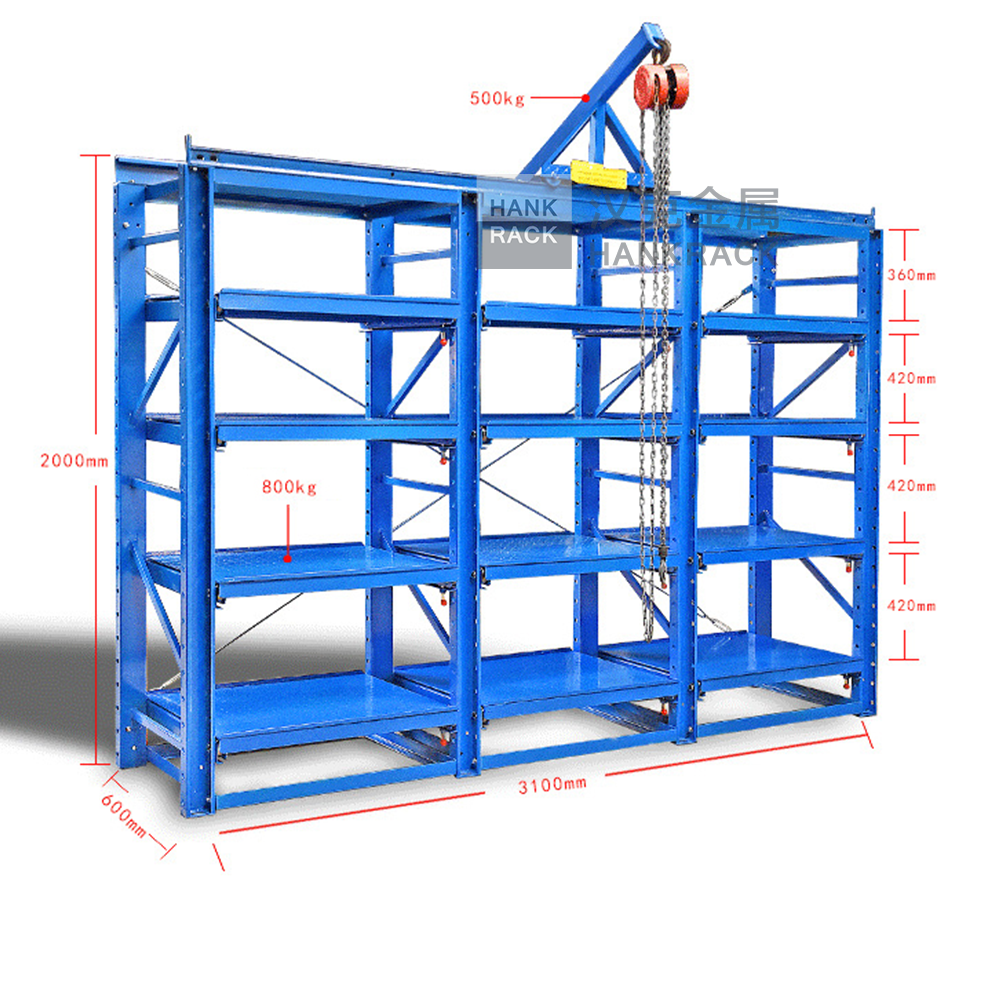Heavy Duty Steel Mold Rack System Storage Equipment with Stackable &amp; Collapsible Design Powder Coating Finish