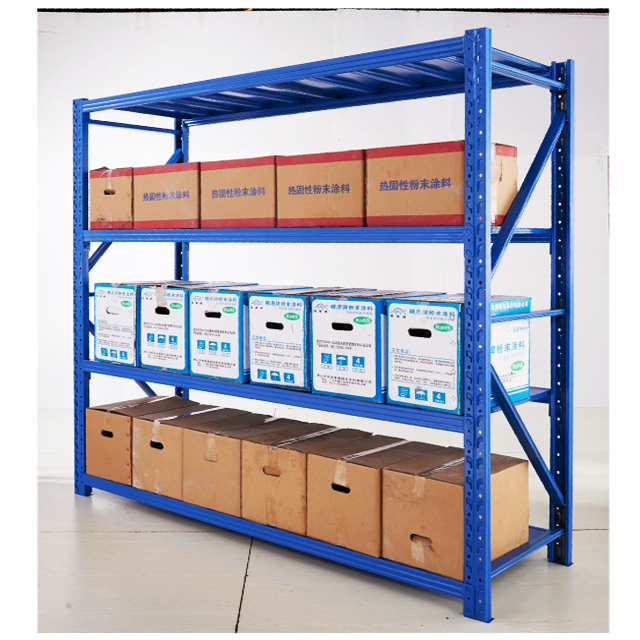 Metal Medium Duty Racking 4 Level Wide Span Shelving Units Boltless Warehouse Storage Rack System