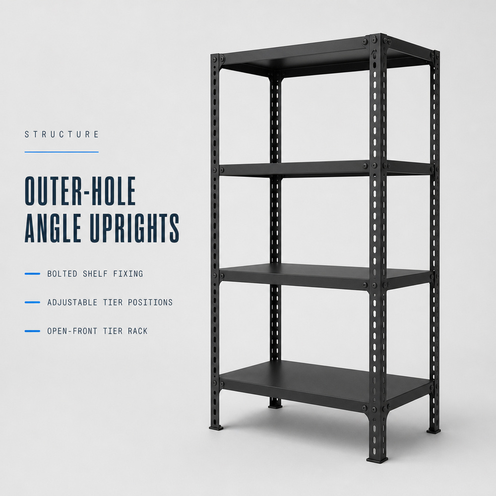 Slotted Angle Steel Rivet Rack Storage Shelving Unit with Corrosion Protection for Warehouse