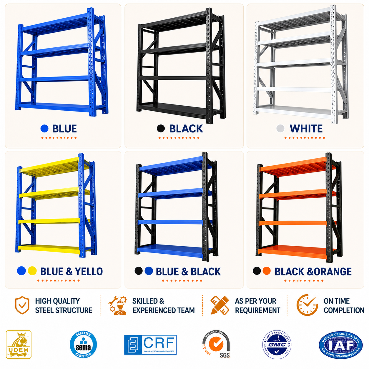 Heavy Duty Warehouse Storage Industrial Shelf Rack Metal Shelving with Steel Deck to Storage