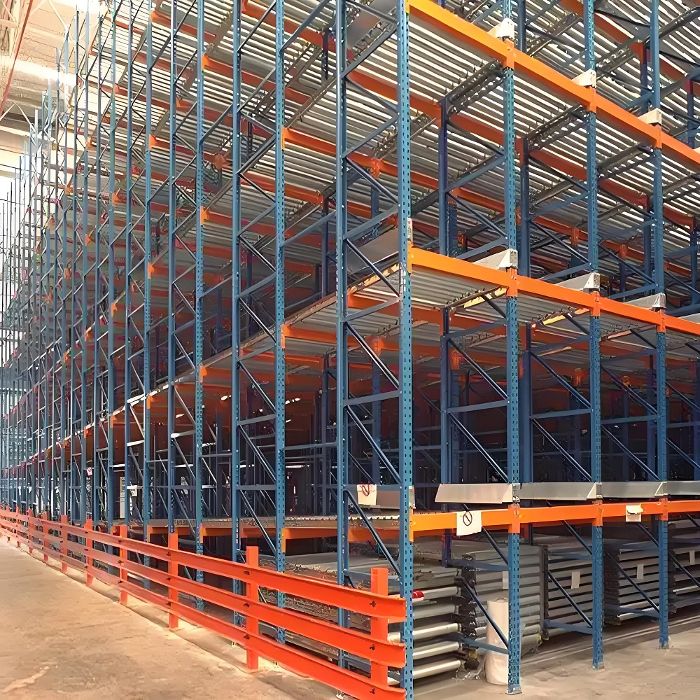 Custom Foldable Industrial Warehouse Pallet Flow Steel Roller Racks with Corrosion Protection Gravity Racking