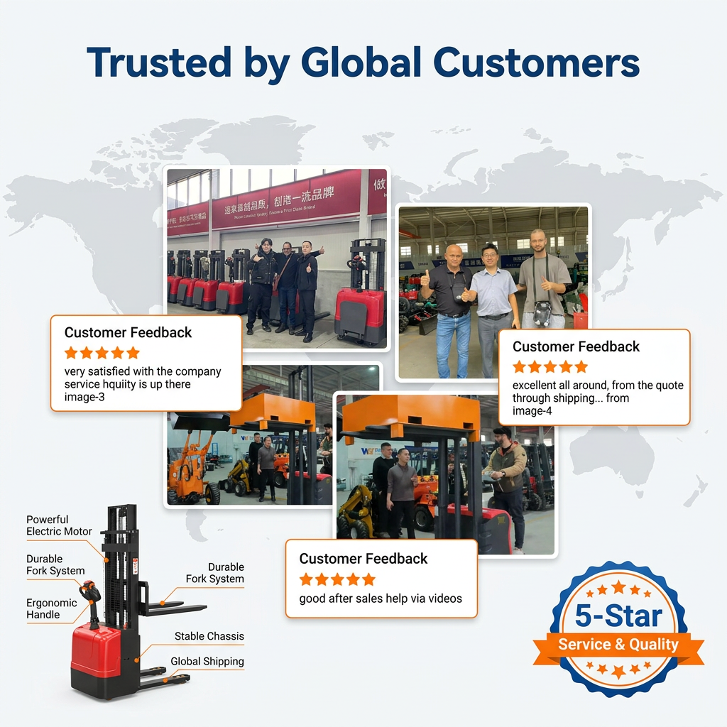 Hot Sale All Terrain Pallet Stacker 1.5ton 2Ton 4m 5m Full Electric Stand Drive Hydraulic Electric Pallet Stacker Warehouse