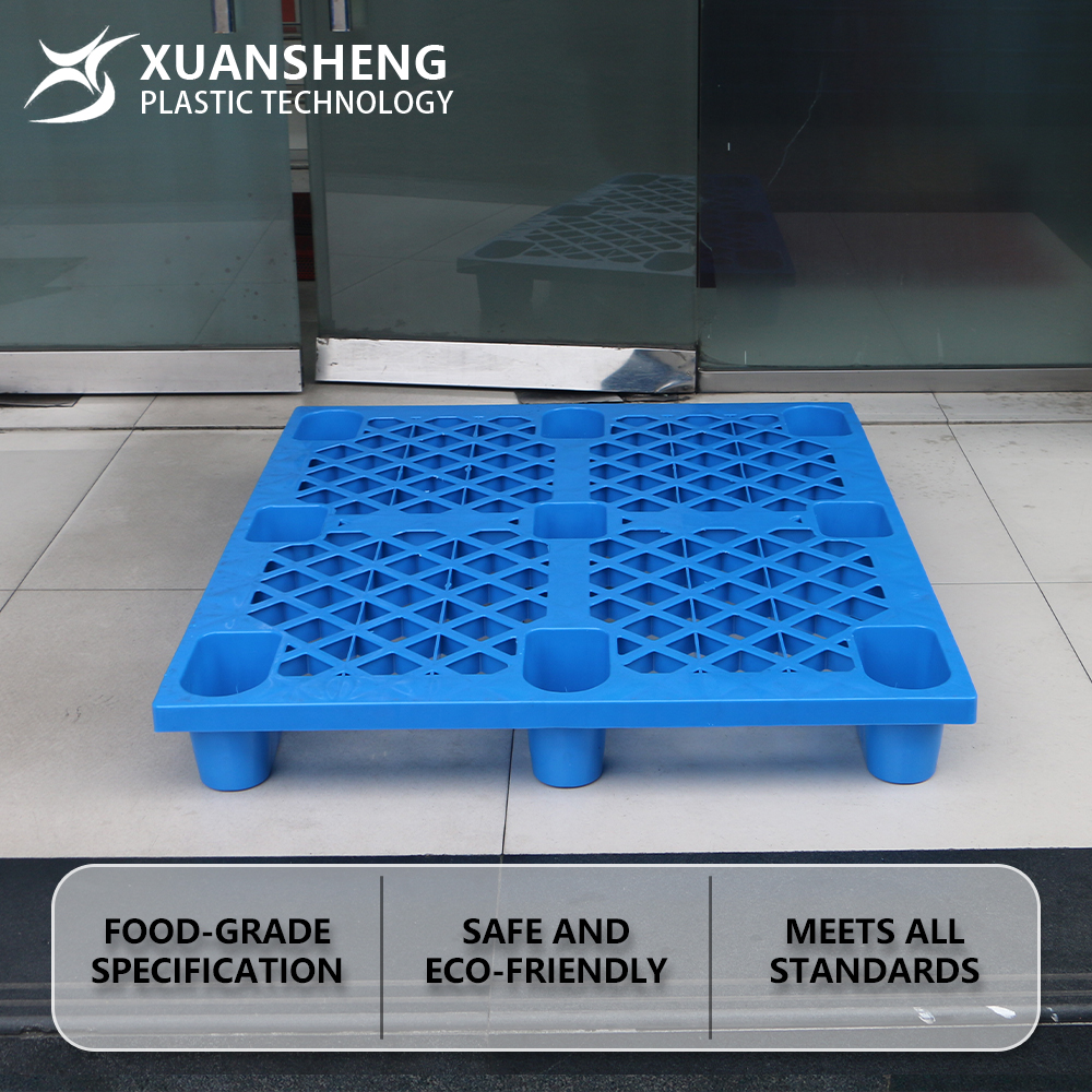 HDPE Grid Nine Foot Forklift-Compatible Pallet 1200*1000*140 MoistureProof Plastic Warehouse Stacking Platform Shelf Floor