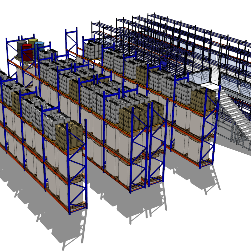 Steel Storage Rack System Q235B Heavy Duty Pallet Racking Under 12m with 90x70x2.0mm Upright Column and 60-80um Powder Coating