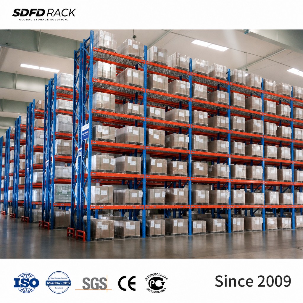 Competitive Price Warehouse Storage Rack Adjustable Customized 5 Level Heavy Duty Industrial Pallet Racking with Steel Shelves