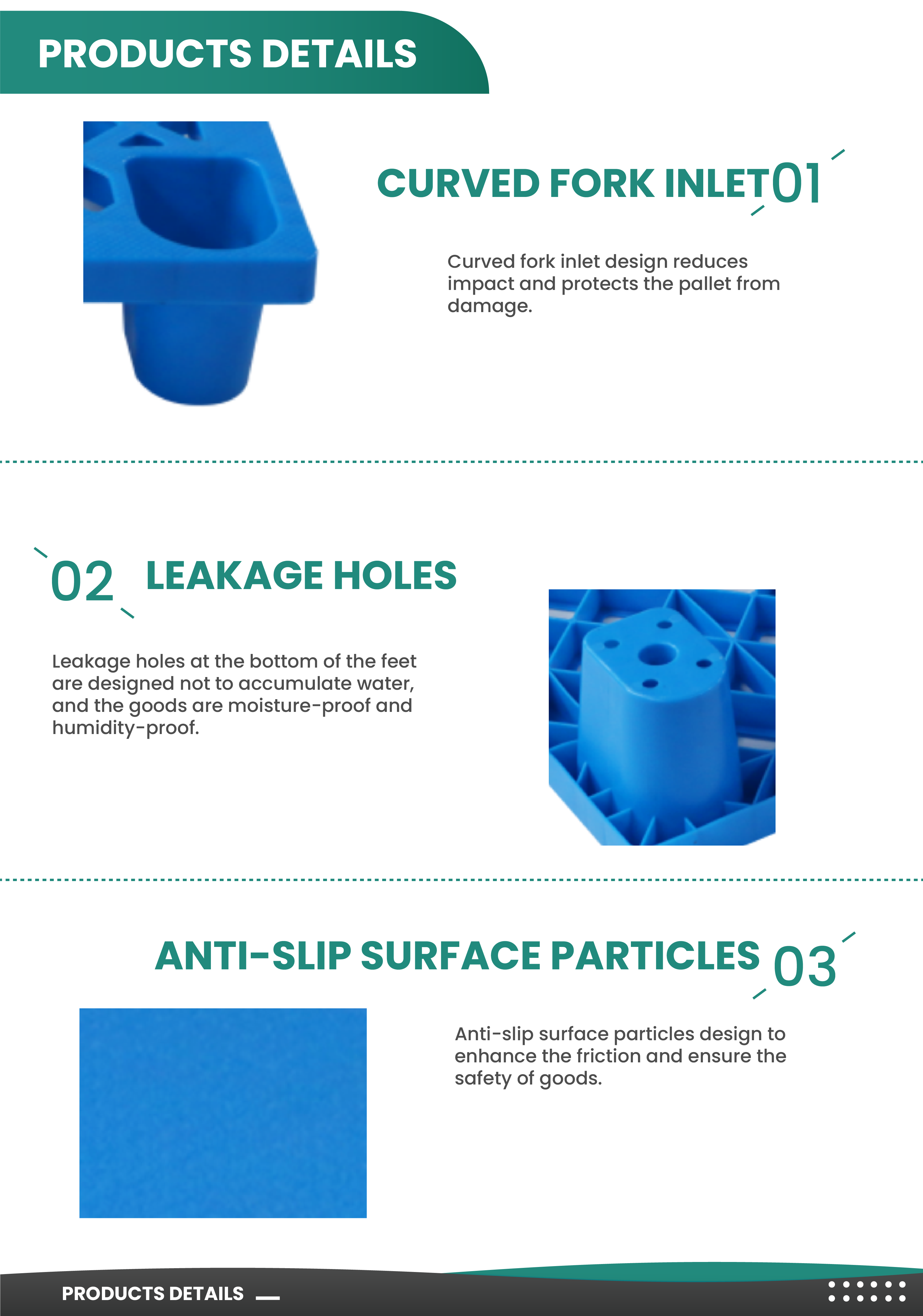 Plastic pallet details