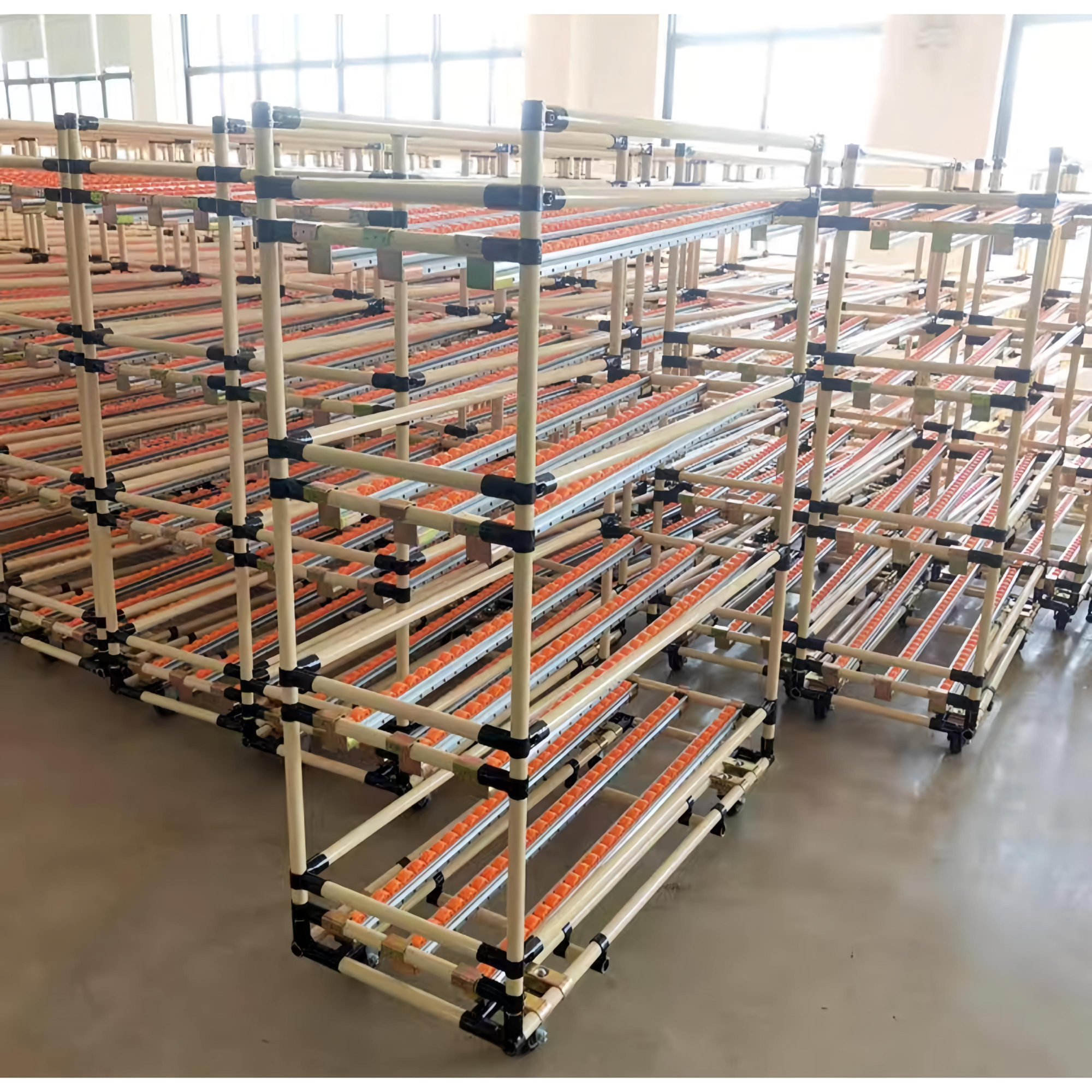 AOCHEN Industrial Steel Flow Rack Shelving System | Collapsible Adjustable Gravity Roller Shelves for Warehouse Storage