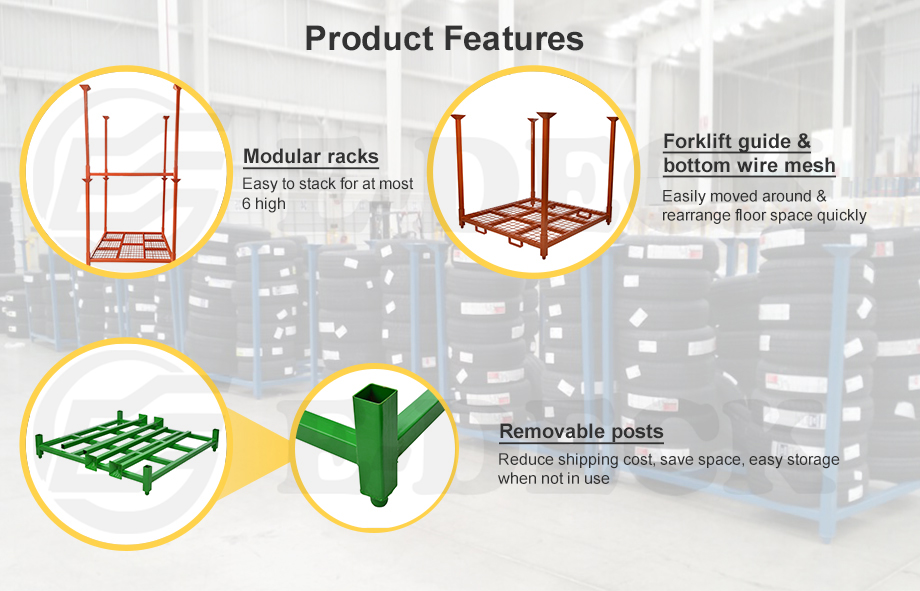 Customized Heavy Duty Metal Powder Coated Storage Steel Stacking Racks for Warehouse