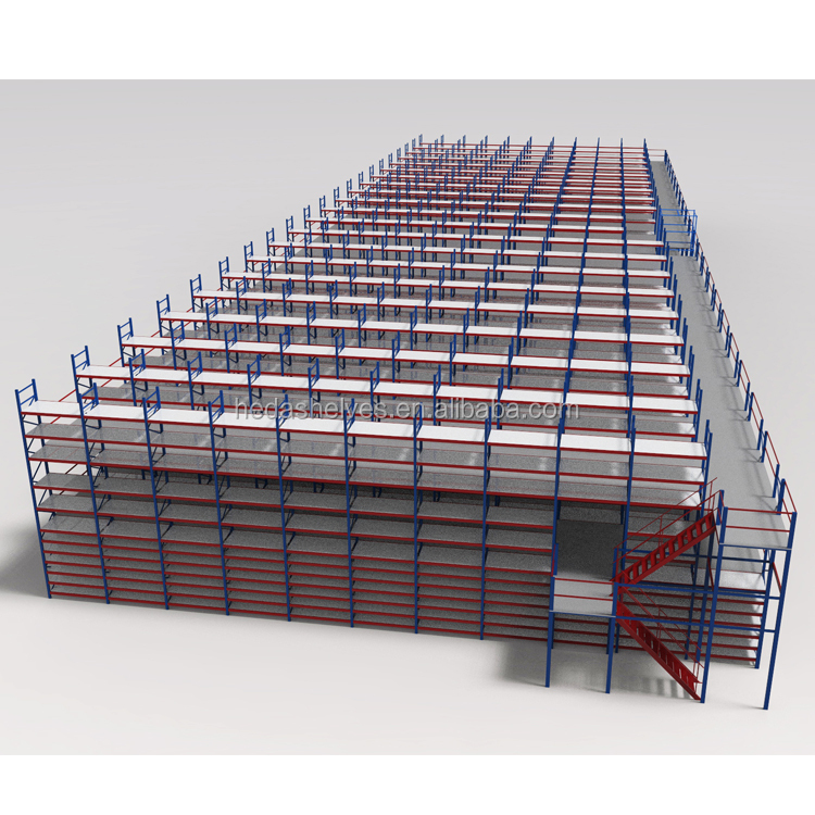 Warehouse Storage Steel Shelving System Metal Mezzanine Racking Industrial Structure Platform