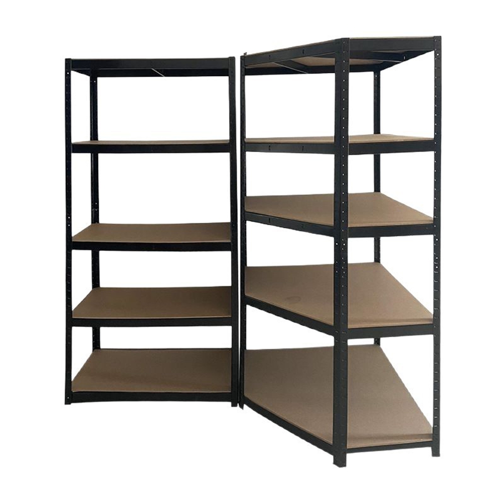 180cm X 90cm X 40cm Steel Bar Slotted Angle Shelving with Wooden Shelves Corrosion Protection Light Duty for Retail Store