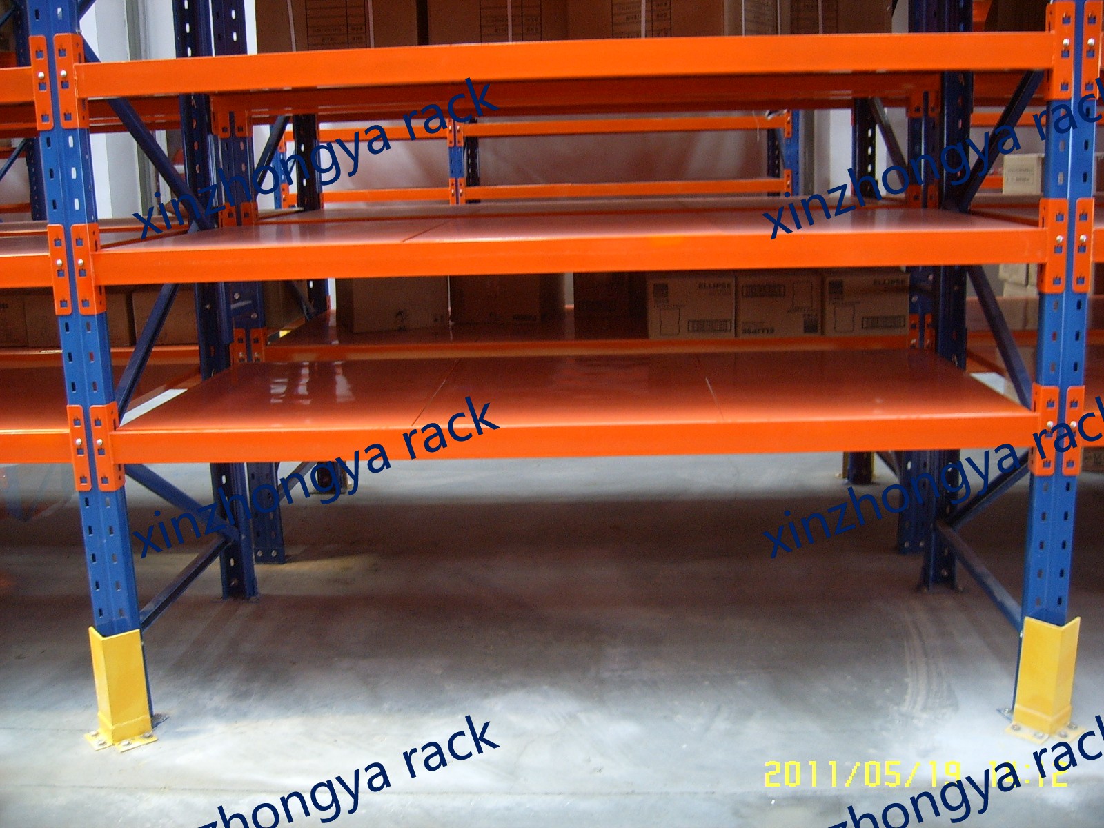 U-shaped Protective Foot for Pallet Racking, Steel, Powder Coated, to Protect Upright Columns From Forklift Collision.