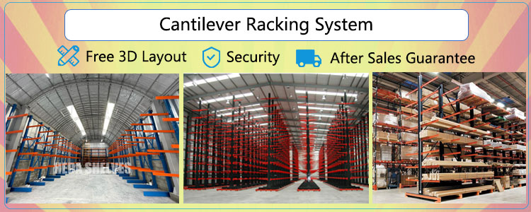 Heavy Duty Cantilever Racks H Beam Commercial Warehouse Racks Single Sided Structural Cantilever Rack