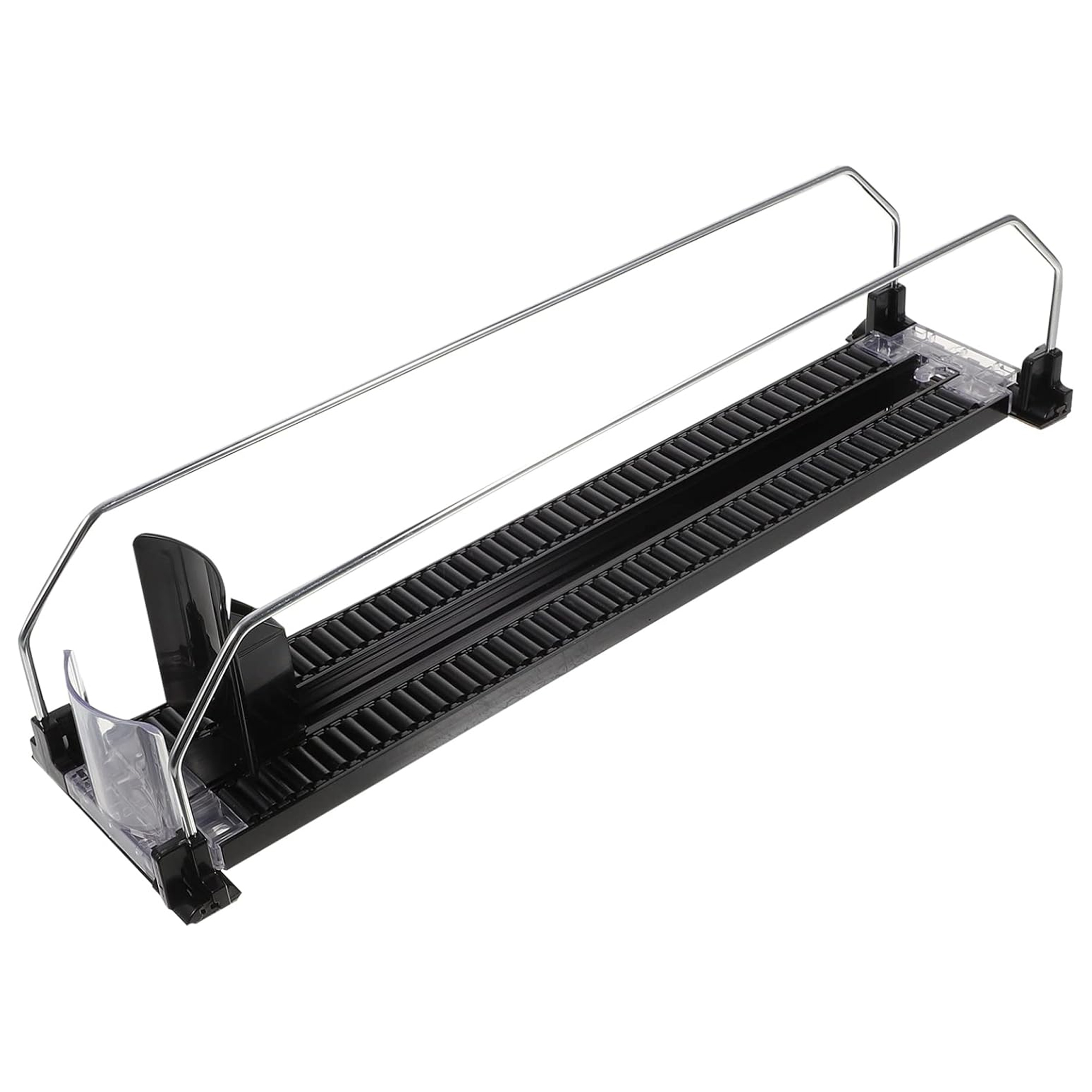 Hookei Plastic Gravity Roller Drink Shelf Pusher Spring Loaded Auto Push Track Soda Can Bottle Organizer For Retail Cooler Rack