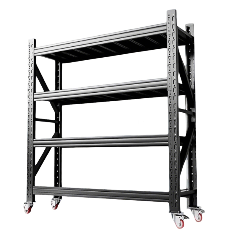 Metal Foldable Corrosion Protection Storage Rack Boltless Adjustable Thickened Heavy Duty Caster Wheel Rack Industrial Warehouse