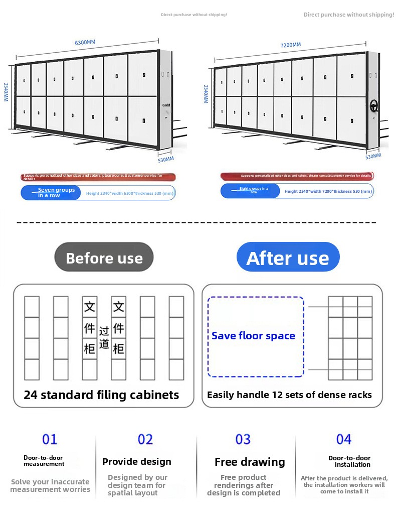 High-Density Intelligent Mobile Shelving System Rolling White Panel Library Movable Filing Cabinet for School Workshop