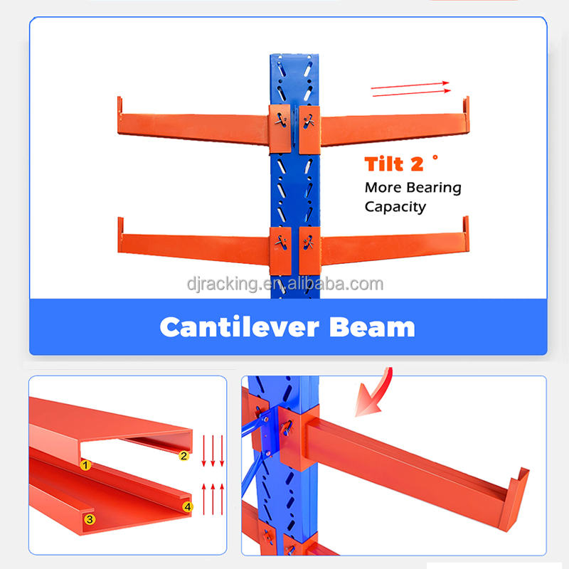 DJ Steel Cantilever Racks 00kg to 1200kg Capacity Sliding Gate Track Door Channel Hanger Roller 600kg 1200kg Cantilever Racking
