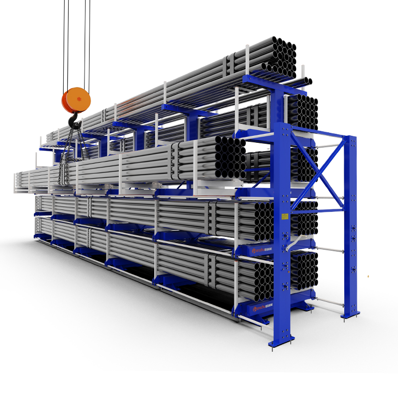 Telescopic Adjustable Double-Sided Heavy Duty Cantilever Racks 8T/Layer Capacity CE Certified Carbon Steel Square Tube Tubular