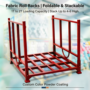 TER Professional Textile Industry Fabric Roll Rack Customized Heavy Duty Stackable Foldable Storage Solution