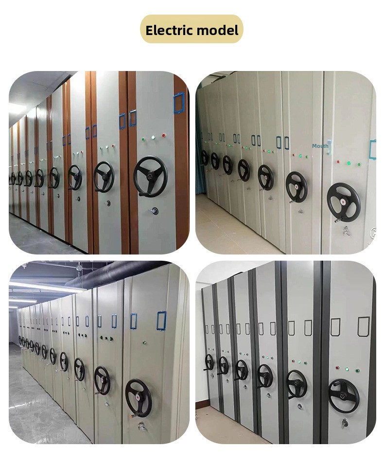 High-Density Intelligent Mobile Shelving System Rolling White Panel Library Movable Filing Cabinet for School Workshop