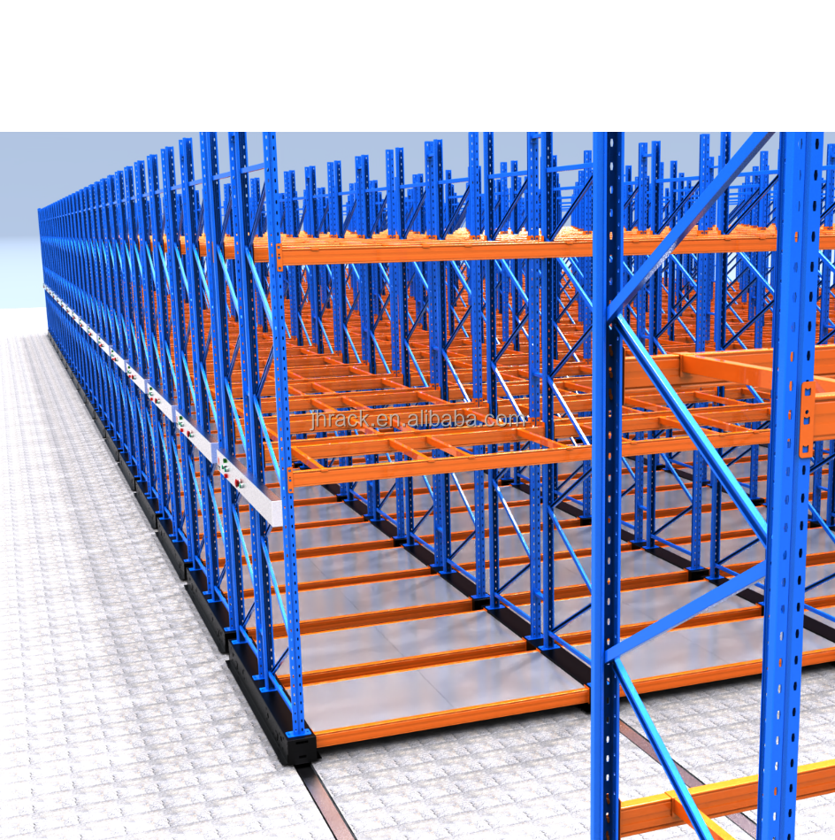 Corrosion-resistant Automatic Electric Mobile Pallet Racking Warehouse Shelves Mobile Rack System for Cold Room Storage