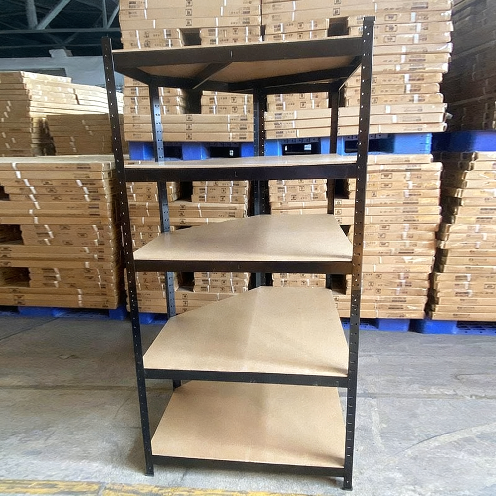180cm X 90cm X 40cm Steel Bar Slotted Angle Shelving with Wooden Shelves Corrosion Protection Light Duty for Retail Store