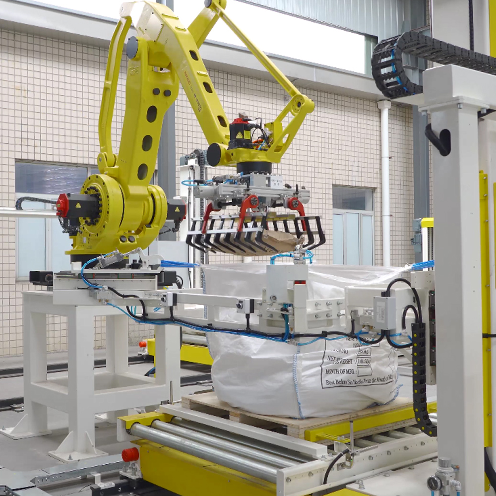 Automatic Palletizing System for Big Bags / FIBCs, Integrate With Conveyor, Endless Flow