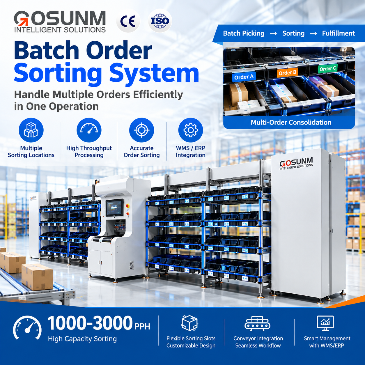 Customized High-Speed Durable Stainless Steel Put Wall Sorting System Warehouse Automation E-commerce Fulfillment Order Picking
