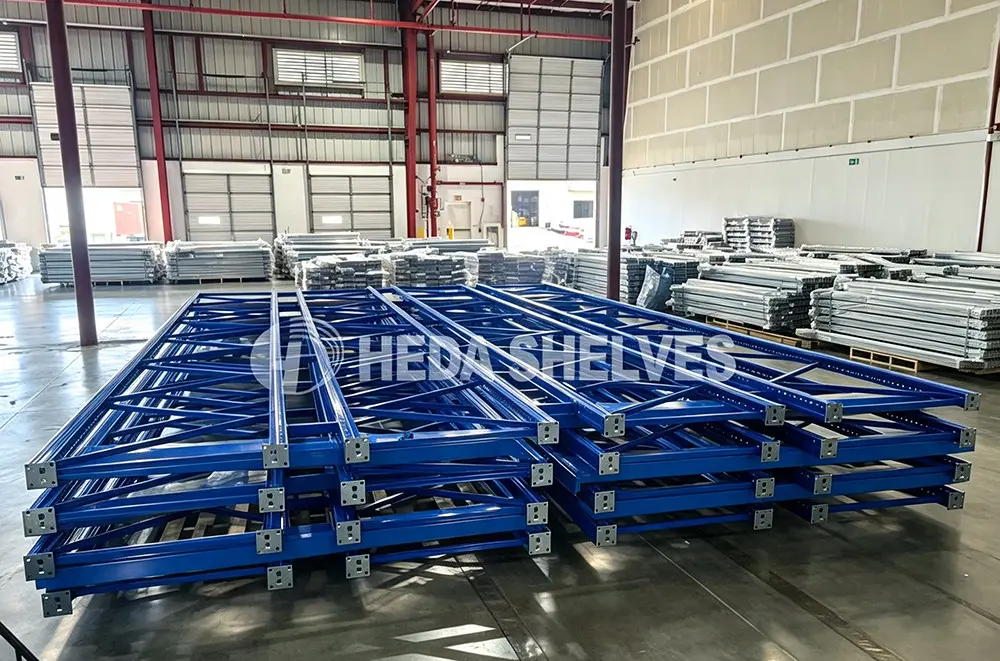 Warehouse racking installation support in progress