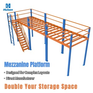 Attic Loft Pallet Rack Steel Structure Industrial Wide Span Mezzanine Platform