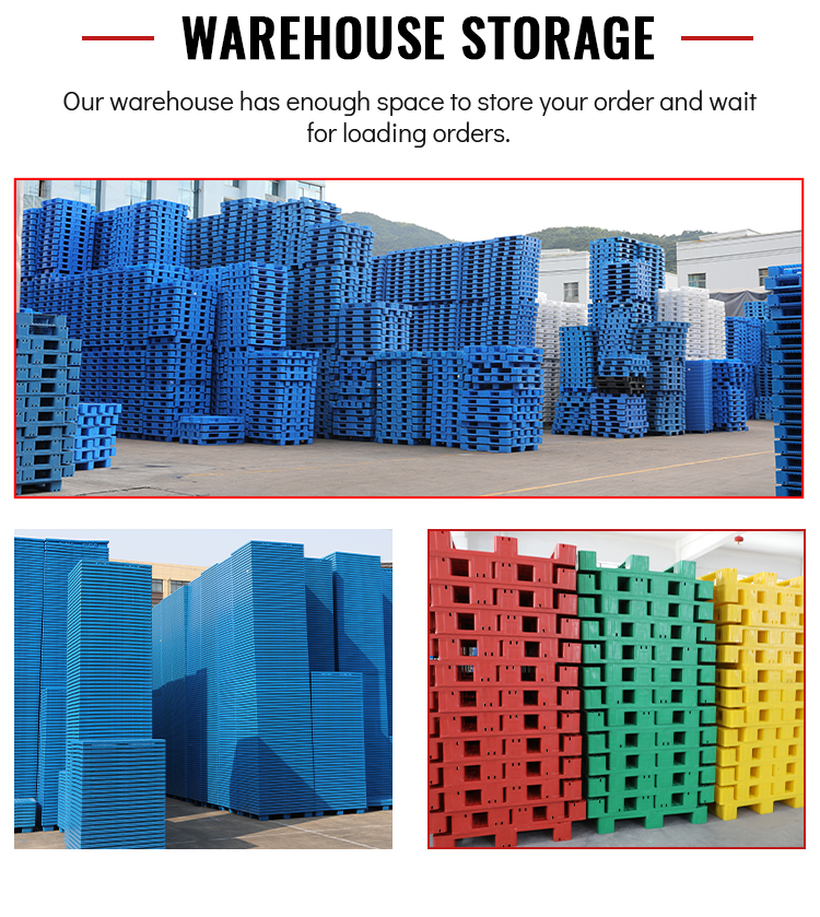 Space Saving Nestable Solid Top Plastic Pallets Distribution 9-Legs Shipping Pallet for Warehouse Storage ODPC