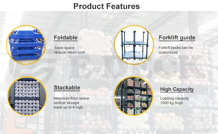 Heavy Duty Stackable Customized Warehouse Transport a Frame Fabric Roll Rack Structure