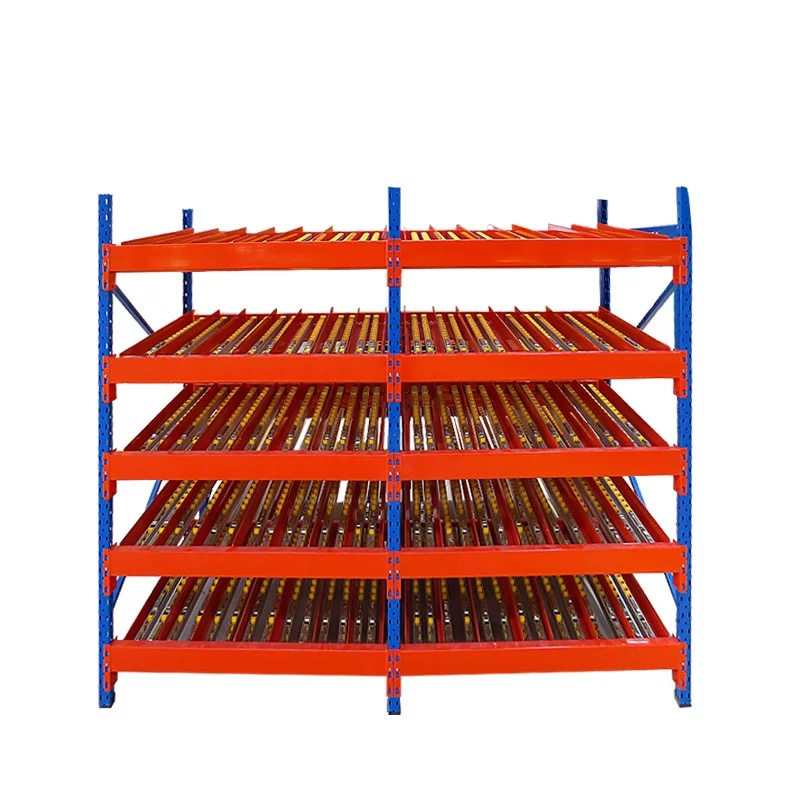 Industrial 5-Layer Adjustable Height Roller Racking Shelf Corrosion Protection Metal Rack for Garage Warehouse Use Fluent